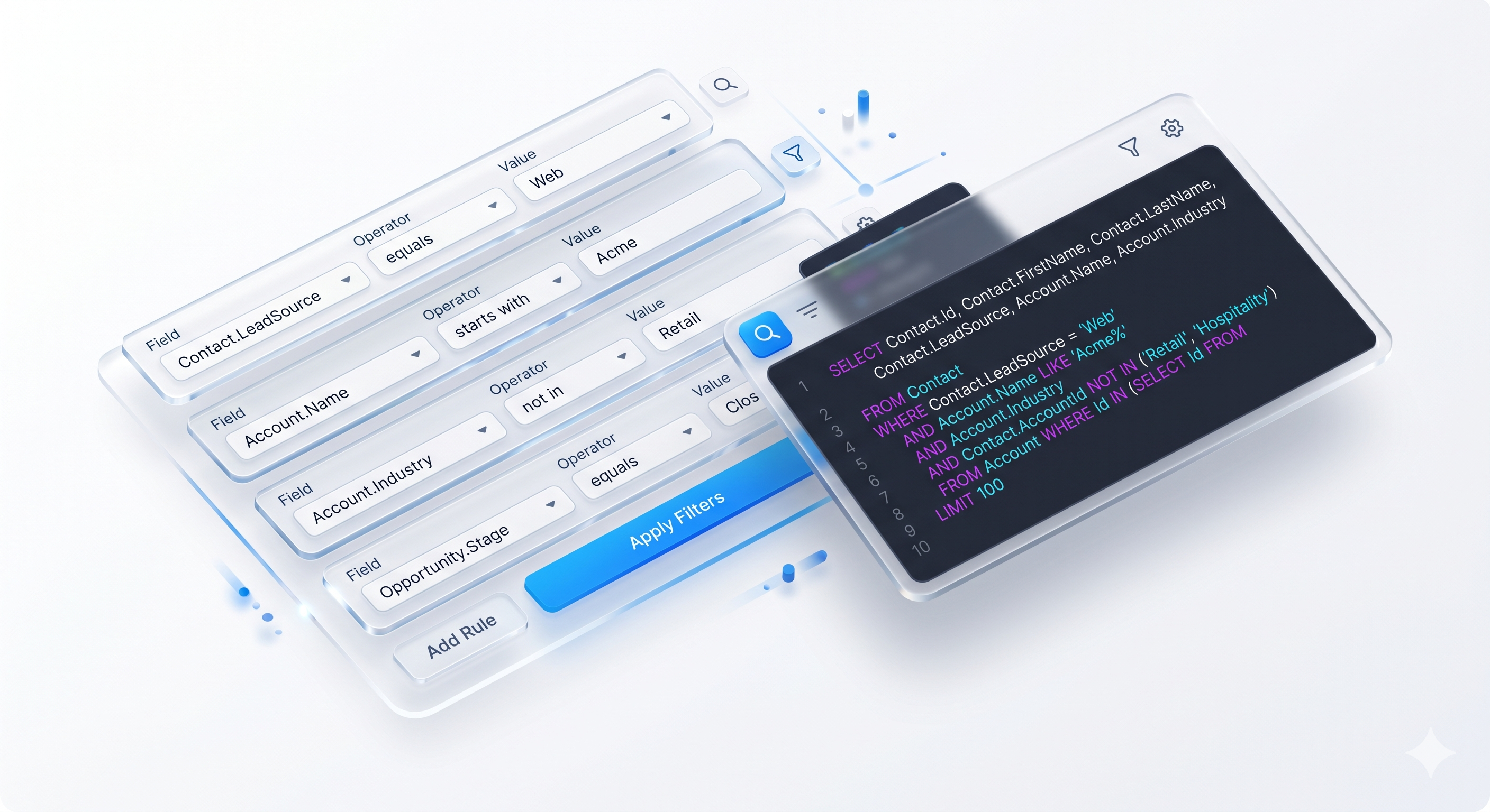 Custom Filter Builder and SOQL Preview