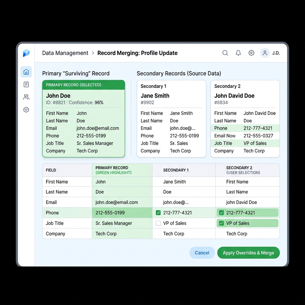 Field Value Cherry Picking UI